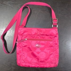 BRIGHT PINK COACH SATCHEL CROSSBODY BAG